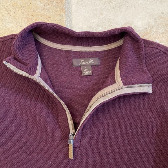 Tasso Elba Men’s XL 1/4 Zip Pullover Italian Cotton Preppy Casual Rugby quality - Picture 4 of 8